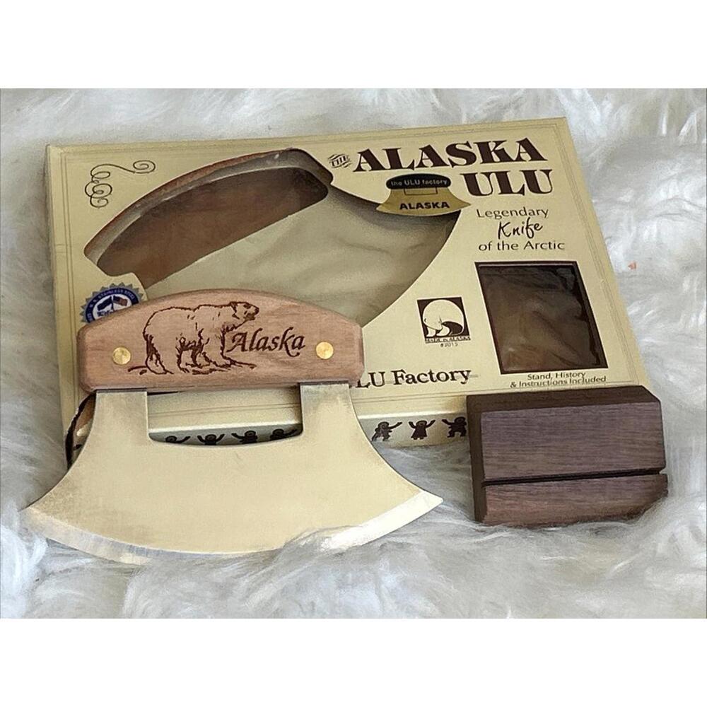 Alaska ULU Legendary Knife of the Arctic 1993  Wood Handle W/Bear Open Box READ - Picture 4 of 7